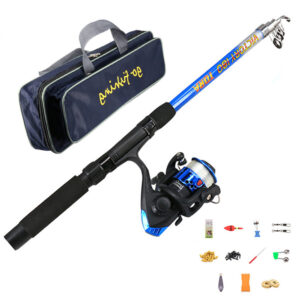 plastic wire wheel Fishing Rod Cross Border Sea Pole Set self-sealing bag With Portable Accessories