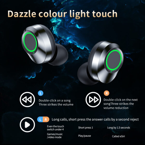 Wireless Bluetooth-compatible Headset TWS Large Screen Smart Digital Display In Ear Breathing Light - Image 2