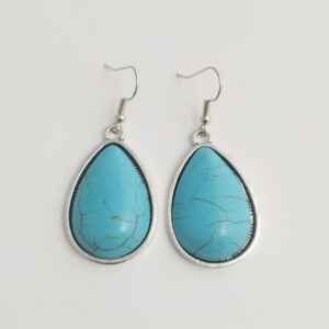 Shiny alloy Water Drop Collar Necklace with Earrings