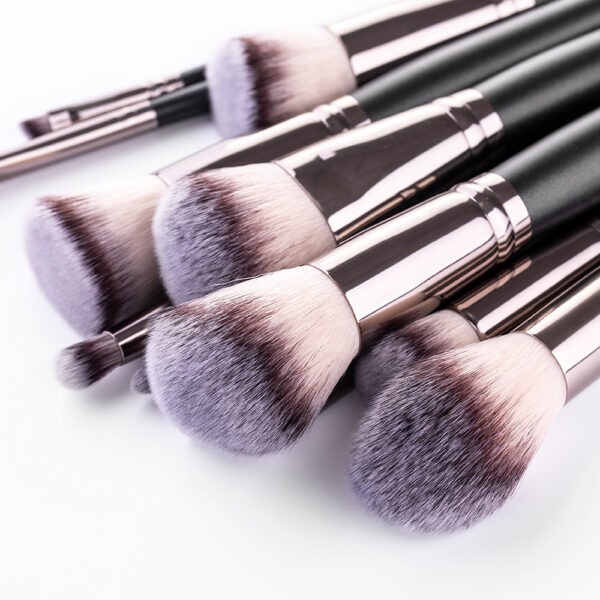 15 Makeup Brushes Set Full Set Matte Black Makeup Tools - Image 4