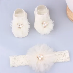 Cotton Sock Lace Flower Newborn Hair Band Turban Girl Hair Accessories