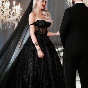 Bridal Black Cathedral Soft Mesh Long Veil Ivory