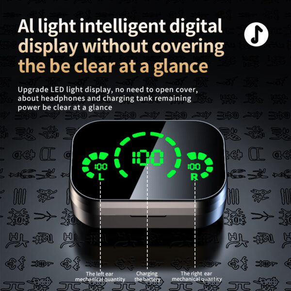 Wireless Bluetooth-compatible Headset TWS Large Screen Smart Digital Display In Ear Breathing Light - Image 8