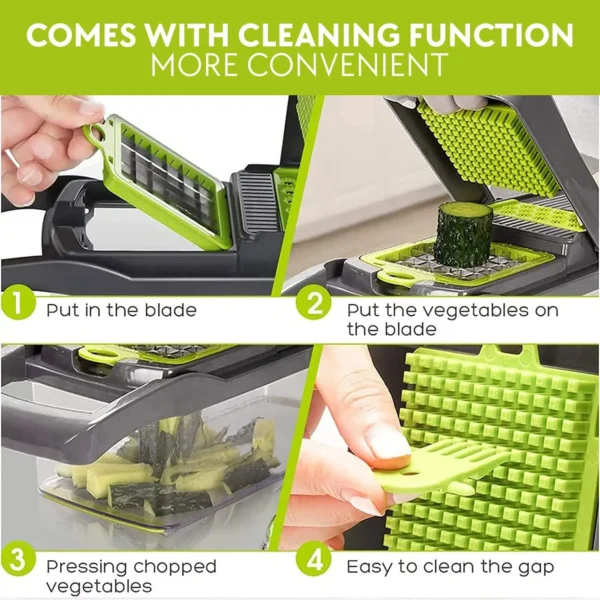 16 IN1 Mandoline Slicer Veggie Food Chopper Vegetable Cutter Tomato Carrot Grater Cheese French Onion Shredders Kitchen Tool - Image 5