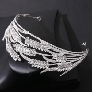 Baroque Crystal Grain Bride Crowns Tiaras Luxury Golden Rhinestone Crown Bridal Marriage Leaf Hair Accessories Wedding Headband