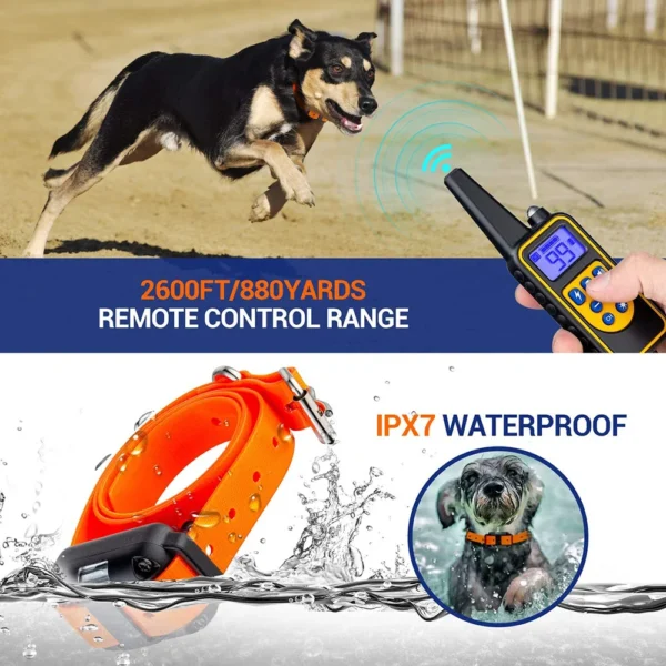 Electric Dog Training Collar Detachable Bark Rechargeable Anti Barking Shock Vibration Collar for All Dogs Pet with Clicker - Image 3