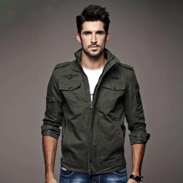 Casual Army Military Jacket Men Air force one Spring & Autumn Cargo Mens Jackets Coat - Image 5