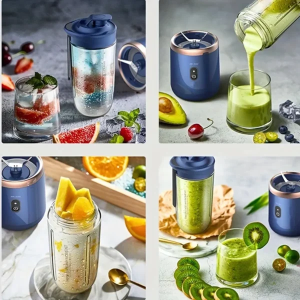Portable Blender Bottle Electric 6 Blades Multifunction Juice Blender Fresh Juice Smoothie Blender Ice CrushCup Food Processor - Image 2