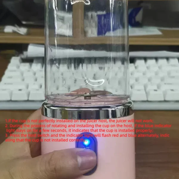 Portable Blender Bottle Electric 6 Blades Multifunction Juice Blender Fresh Juice Smoothie Blender Ice CrushCup Food Processor - Image 6