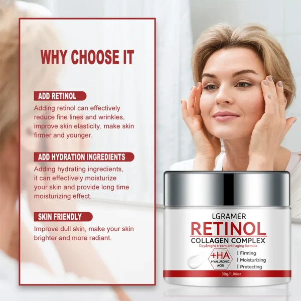 Retinol Lifting Firming Cream Collagen Smooth wrinkles Face Cream For Moisturizer Whitening Nourishing Brighten Skin Products - Image 4