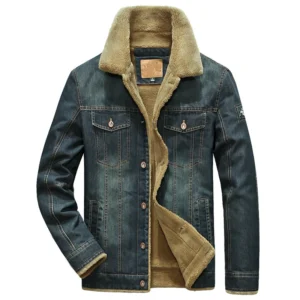 Winter Denim Jacket Men Windbreaker Fleece Thick Warm Mens Jacket Outwear Jeans Coat Male Multi-pockets Cowboy Clothing mens