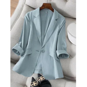 Women's Autumn Clothes Suit Women's Jacket high Sleeve New Clothing Blazer Solid Office Lady