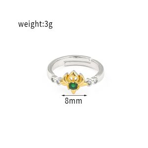 15 Designs Genshin Impact Peripherals Rings Cartoon Silver Golden Plated Vintage Rings Jewelry Women
