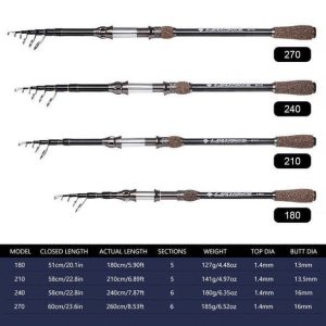 Carbon, Aluminum Alloy Telescopic Sea Fishing Pen rod sub pole Tackle