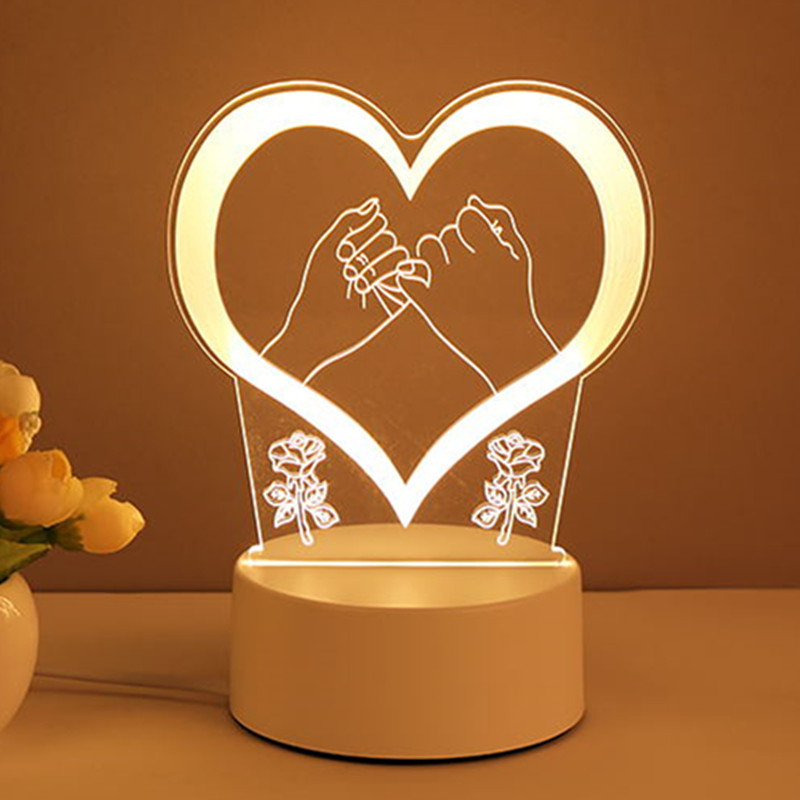Decor Neon Sign Lights Warm White Led Night Light Acrylic Board USB Plug-in