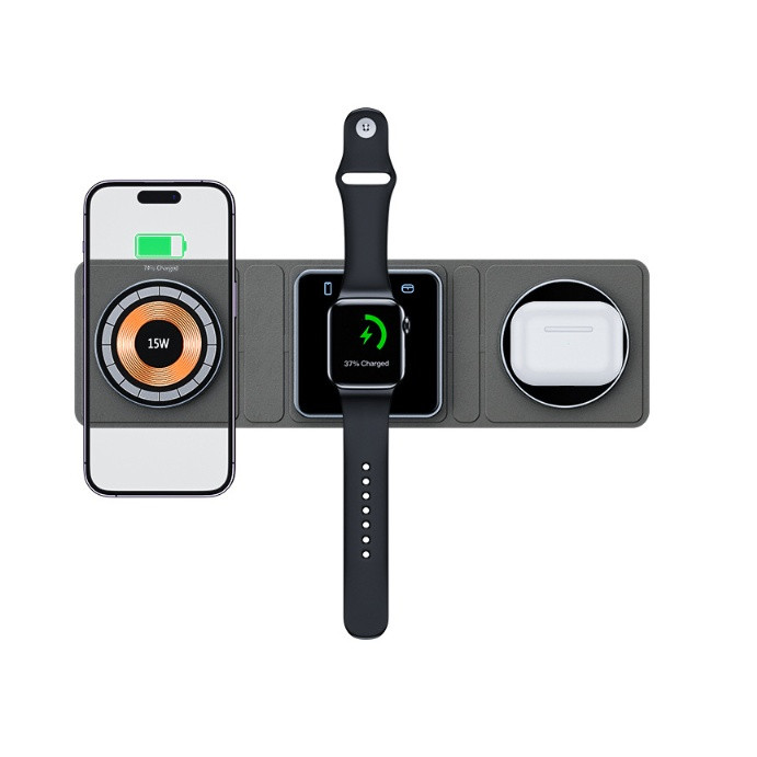 3 in 1 Magnetic Wireless Charger Station for iPhone, iWatch & AirPods