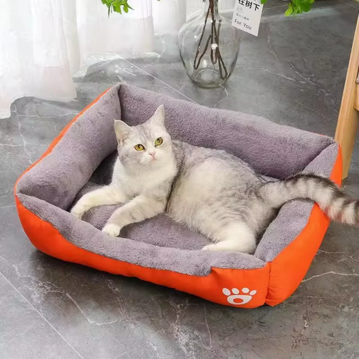 Exclusive Deal ! Color Square Winter Soft Warm House for Dog Bed for Dog Mat Waterproof Cat Bed Pet Bed for Large Medium Small Dog House