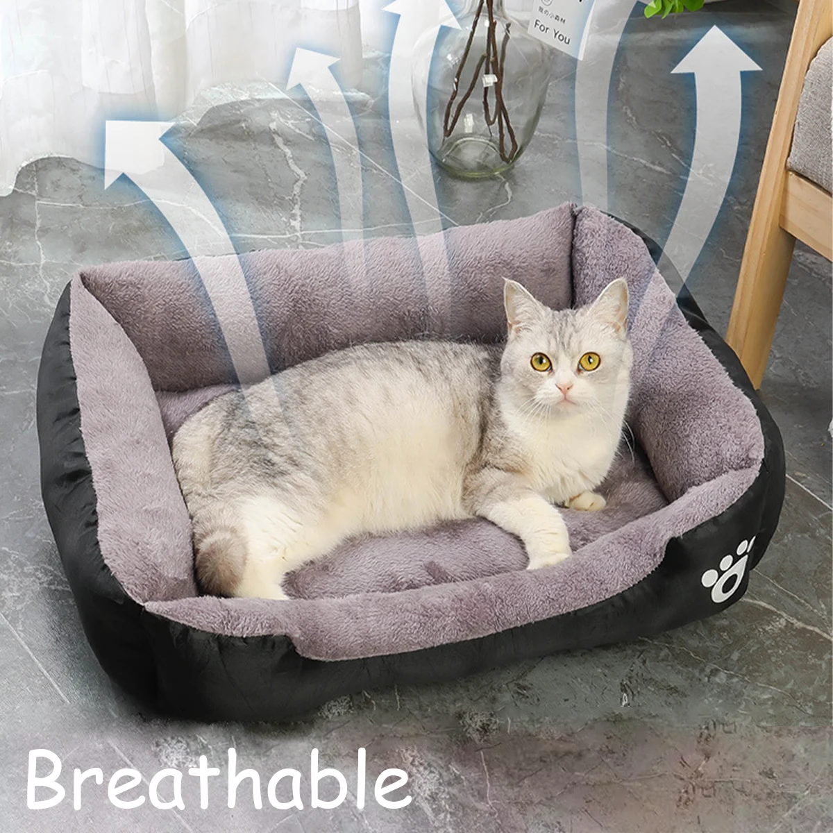 Exclusive Deal ! Color Square Winter Soft Warm House for Dog Bed for Dog Mat Waterproof Cat Bed Pet Bed for Large Medium Small Dog House