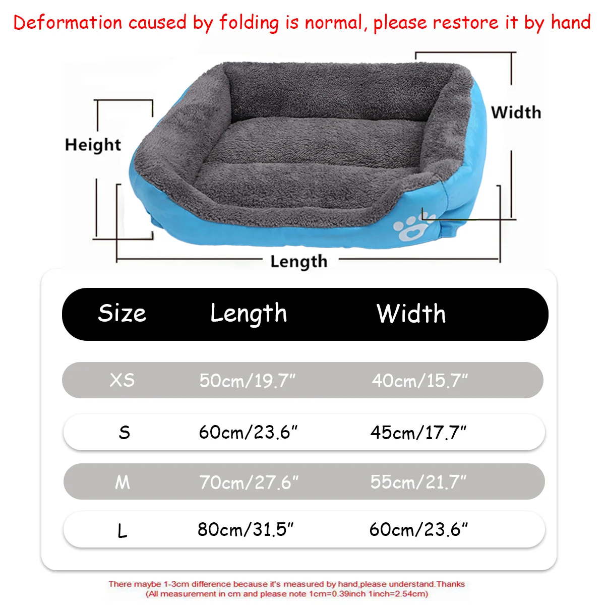 Exclusive Deal ! Color Square Winter Soft Warm House for Dog Bed for Dog Mat Waterproof Cat Bed Pet Bed for Large Medium Small Dog House