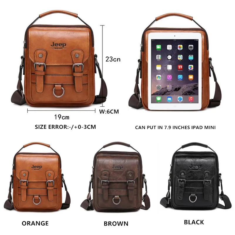 Messenger Bag for Men Crossbody Shoulder Purse Small Vintage PU Leather Satchel Pouch Side Crossover Handbag