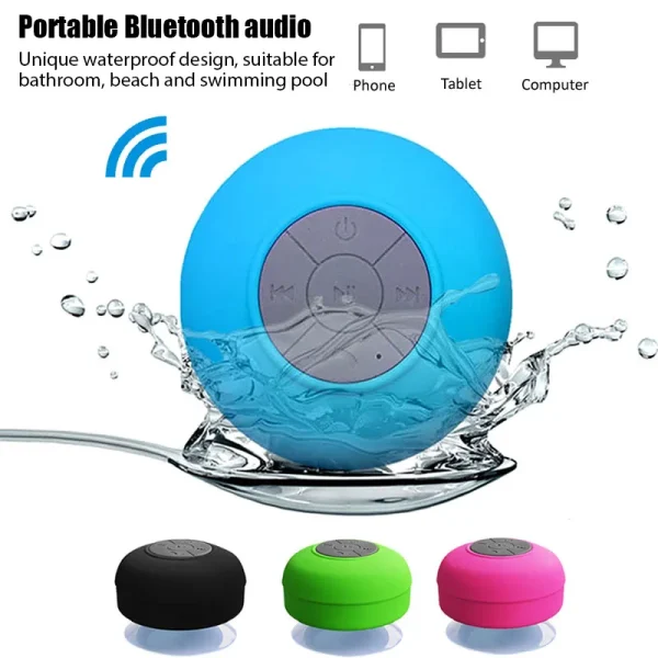 Mini Waterproof Bluetooth Shower Speaker Portable Wireless Handsfree ...