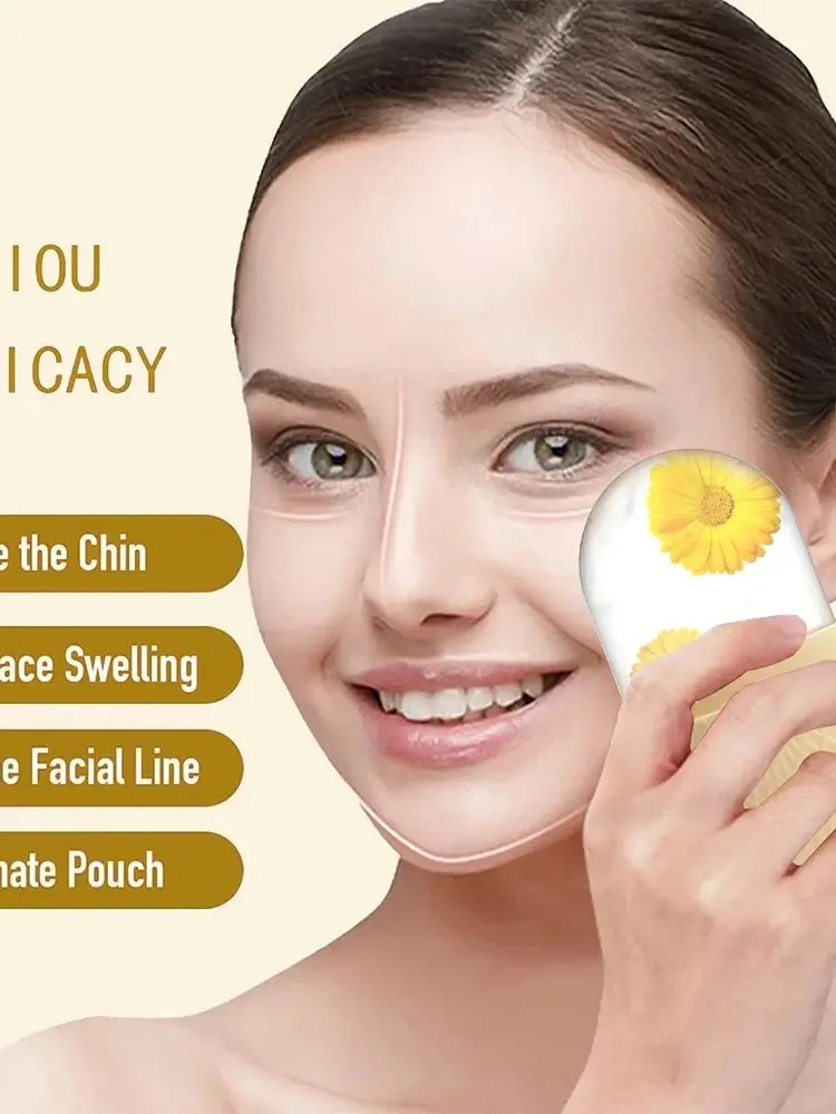 Ice Roller for Face and Eyes - Facial Massager for Skin Care - Reusable Silicone Ice Mold to Refresh and Cool Skin