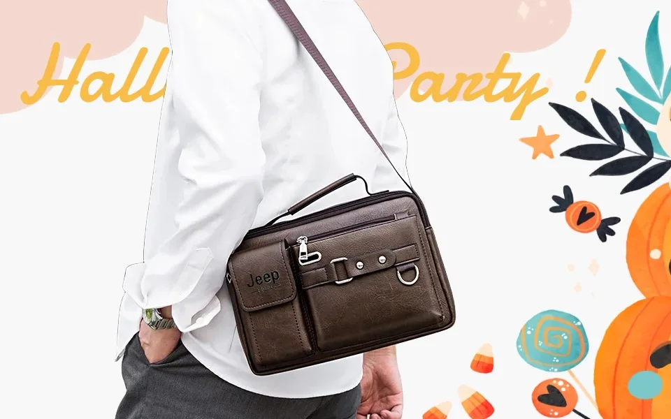 Messenger Bag for Men Crossbody Shoulder Purse Small Vintage PU Leather Satchel Pouch Side Crossover Handbag