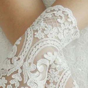 Women Wedding Fingerless Gloves Lace White Black High Quality Wedding
