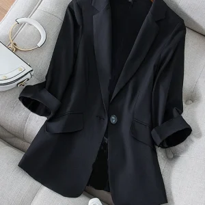Women's Autumn Clothes Suit Women's Jacket high Sleeve New Clothing Blazer Solid Office Lady