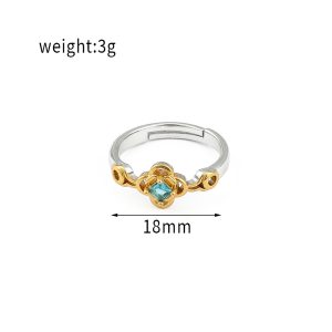 15 Designs Genshin Impact Peripherals Rings Cartoon Silver Golden Plated Vintage Rings Jewelry Women