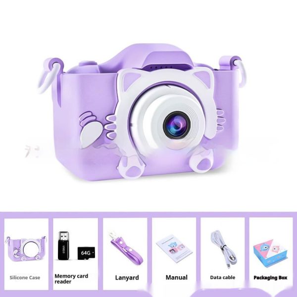 New Kids Digital Camera for Kids Toddler Video Selfie HD Video 32GB SD Card Toy Camera  4000W HD Front And Back Dual Camera For Kids