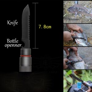 Trekking Pole Tactical Walking Stick, Multifunctional Lightweight Aircraft Aluminum Collapsible Survival Hiking Pole