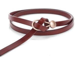 Thin Belt Ladies Fashion Dress With Two-Layer Cowhide Knotted Belt Factory Direct Supply One Generation Belt