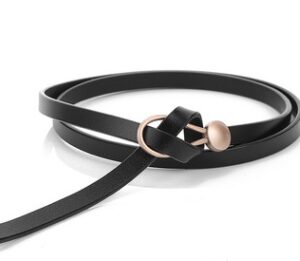 Thin Belt Ladies Fashion Dress With Two-Layer Cowhide Knotted Belt Factory Direct Supply One Generation Belt