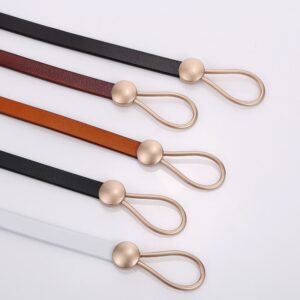 Thin Belt Ladies Fashion Dress With Two-Layer Cowhide Knotted Belt Factory Direct Supply One Generation Belt