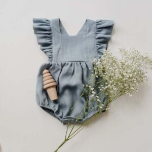 Toddler Baby Girl Ruffled Sleeveless Romper Casual Summer Jumpsuit Cotton Linen Clothes