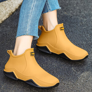 Waterproof Deck Boots for Men – Anti-Slip PVC Short Rain Boots with Durable Cushioned EVA Insole