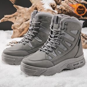 Mens Snow Boots Water Resistant Hiking Boots Cotton-padded Non-slip Winter Outdoor Camping - 💰 COMBO DEALS – SAVE UP TO 15% 💰