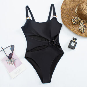 Women's High Waisted fashion Bikini Twist Front Back One-piece Swimsuits
