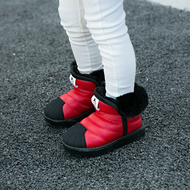 Children's wearable winter warm high top cotton shoes
