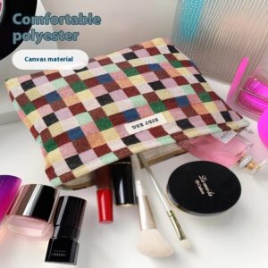 Mini Makeup Travel Cosmetic Bag ,Toiletry Cute Makeup Organizer, Nylon Zipper Pouch Purse Storage Bag