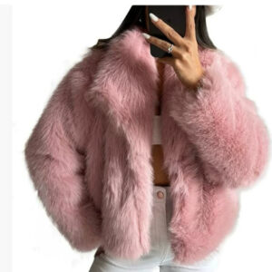 Winter Plush Coat Fashion Warm Thicken Fluffy Lapel Jacket Outwear Casual Long Sleeve Tops Womens Clothing