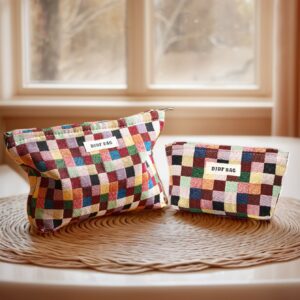 Mini Makeup Travel Cosmetic Bag ,Toiletry Cute Makeup Organizer, Nylon Zipper Pouch Purse Storage Bag