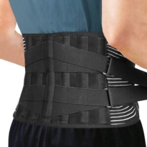 Dual Compression Back Brace, Adjustable Size Back Support for Men and Women, Lower Back Belt, Waist Support Straps for Pain Relief