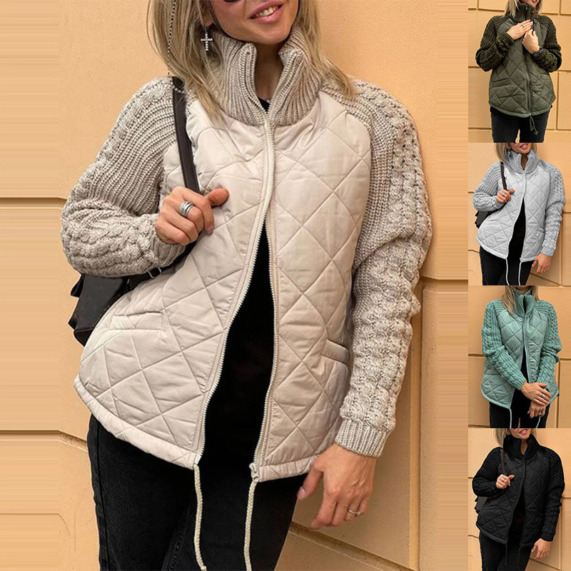 Winter Fleece Jacket for Women 2025 Zipper Stand Collar Casual Coats with Pockets