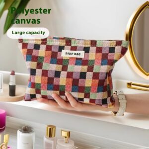 Mini Makeup Travel Cosmetic Bag ,Toiletry Cute Makeup Organizer, Nylon Zipper Pouch Purse Storage Bag