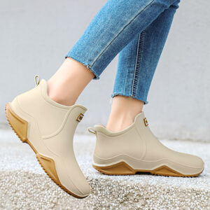 Waterproof Deck Boots for Men – Anti-Slip PVC Short Rain Boots with Durable Cushioned EVA Insole