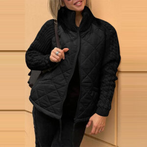 Winter Fleece Jacket for Women 2025 Zipper Stand Collar Casual Coats with Pockets