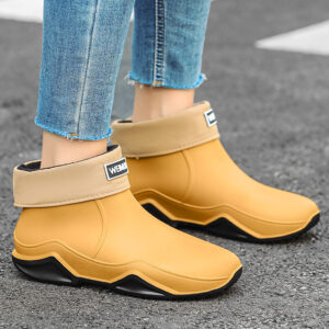 Waterproof Deck Boots for Men – Anti-Slip PVC Short Rain Boots with Durable Cushioned EVA Insole