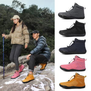 Winter Fleece Waterproof Snow Boot Mens Womens,Warm Ankle Booties, Wide Toe Hiking Boots, Walking Outdoor